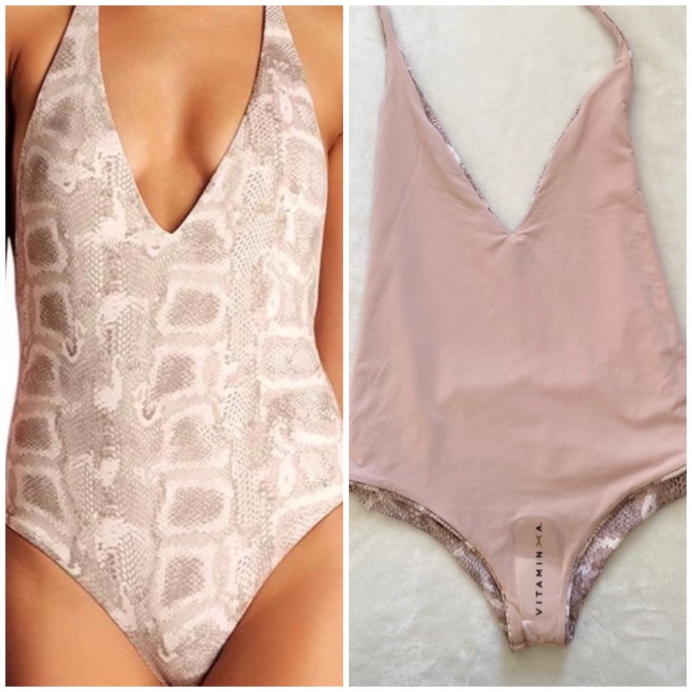 NEW - Vitamin A Reversible Snakeskin One Piece XS